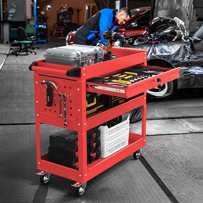 3 Tier Rolling Tool Cart, Tool Carts - Image 2