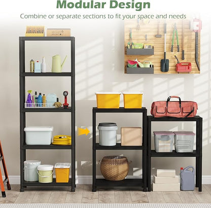 GIANTEX 5-Tier Heavy-Duty Plastic Storage Shelves | Freestanding Garage - Image 5