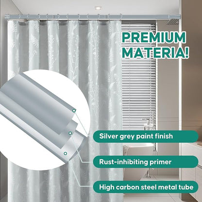 Silver Grey Adjustable Shower Curtain Rod 16-28 Inches 1 pc, 7/8" Diameter - Image 6