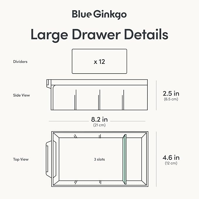 Blue Ginkgo Large 12-Drawer Cabinet – Stackable Clear Organizer - Image 4