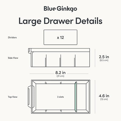 Blue Ginkgo Large 12-Drawer Cabinet – Stackable Clear Organizer - Image 4