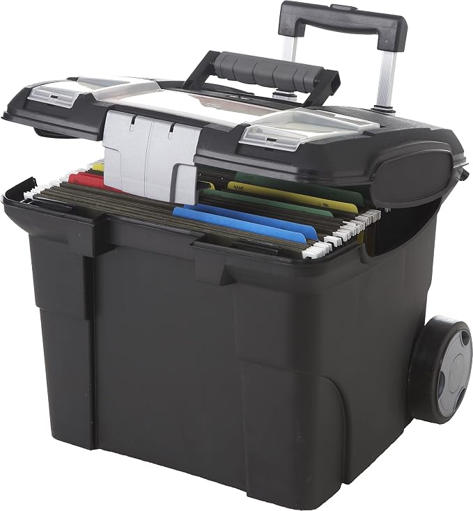 Storex Premium File Storage Box on Wheels by Storex