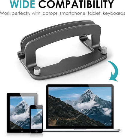 LOTEYIKE Aluminum Vertical Laptop Stand, MacBook Pro Laptop Vertical Stand Dock - Image 2