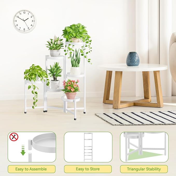 iDavosic.ly Plant Stand Indoor Outdoor, 6 Tier Corner Metal Flower Display - Image 5