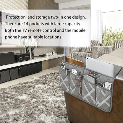 Armchair Caddy, Non Slip Sofa Armrest Organizer, Couch Armrest Remote Control - Image 5