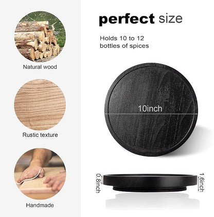 Wood Lazy Susan Organizer Kitchen Turntable - Image 7