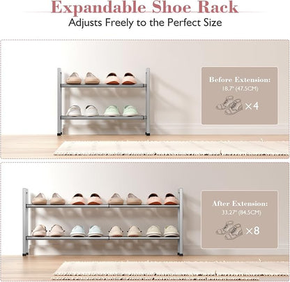 Bumusty 2 Tier Expandable Shoe Rack - Image 4