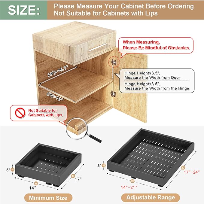 2Pc Pull out Cabinet Organizer, Depth Expandable - Image 2