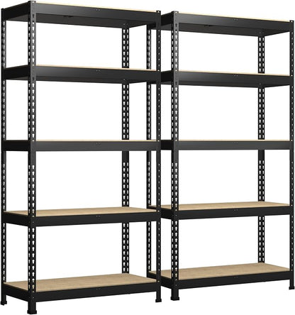 PrimeZone Storage Shelves 2 Packs 5 Tier Adjustable Garage Storage Shelving by PrimeZone