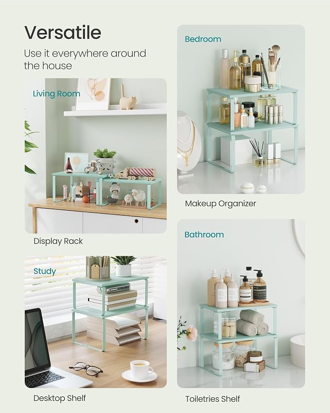 SONGMICS Cabinet Organizer Shelf, Kitchen Storage, Spice Rack, Expandable - Image 5