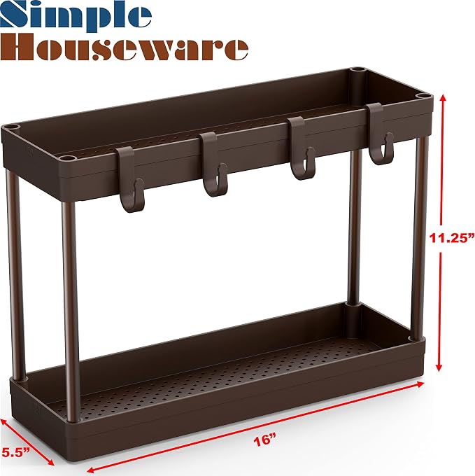 Simple Houseware 2-Tier Under Sink Organizer Storage Tray - Image 5