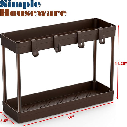 Simple Houseware 2-Tier Under Sink Organizer Storage Tray - Image 5