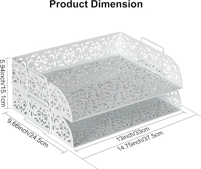 EasyPAG Paper Organizer for Desk 2 Tier Stackable Paper Tray for A4 Legal Size - Image 7