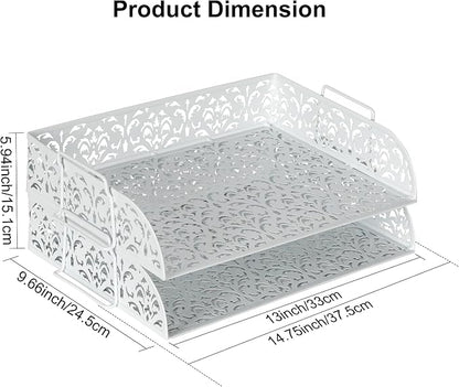 EasyPAG Paper Organizer for Desk 2 Tier Stackable Paper Tray for A4 Legal Size - Image 7