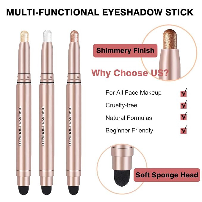 Black Cream Eyeshadow Stick, Single Shimmer Eyeshadow Pencil, Waterproof Long - Image 5