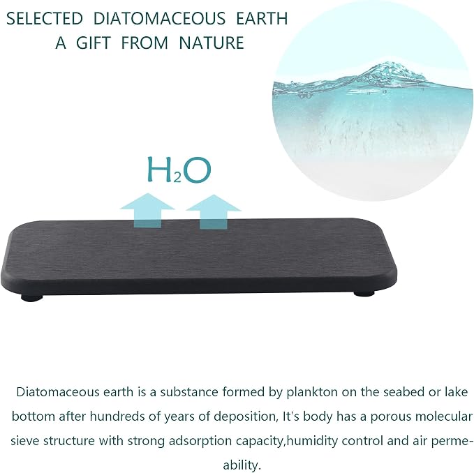 2 Pcs Water Absorbing Stone Trays, Kitchen/Bathroom Sink Soap Dish, Diatomite - Image 4
