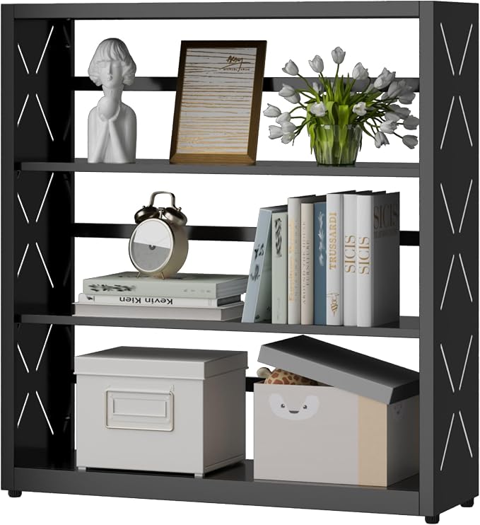 3 Tier Bookcase, Industrial Bookshelf, Home Office Bookcase Shelf Storage by Steeloong