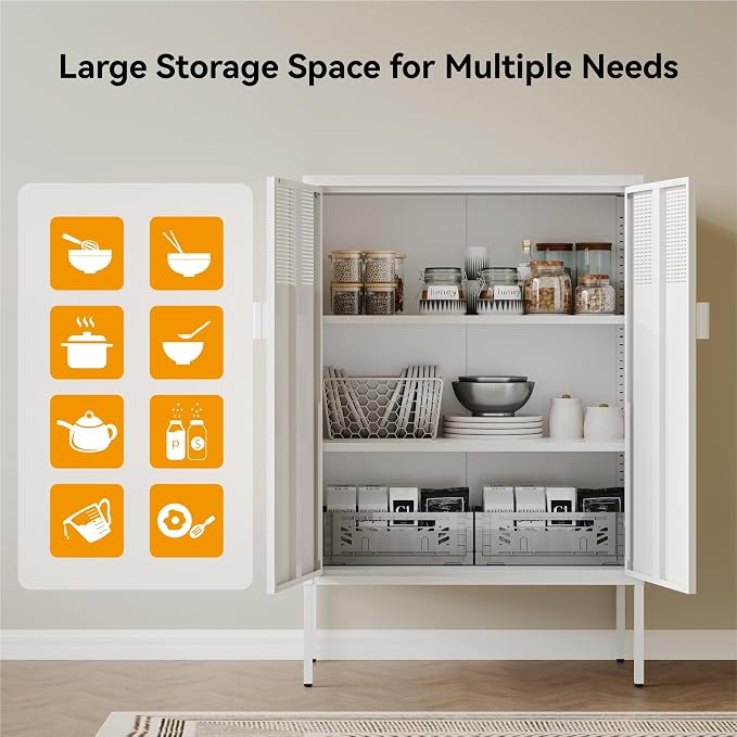 COFaR White Metal Storage Cabinet - Image 6