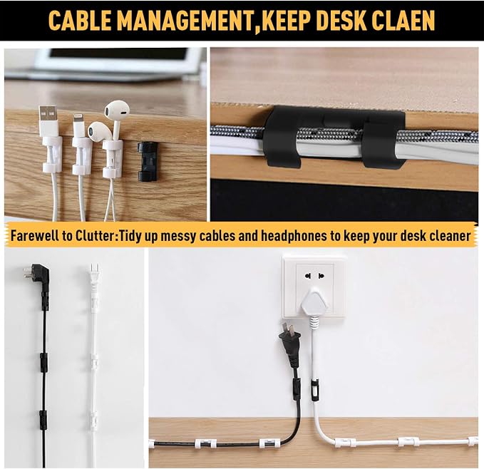 Cable Clips with Strong Self-Adhesive, XIAOXI Cord Organizer Cable Management - Image 3