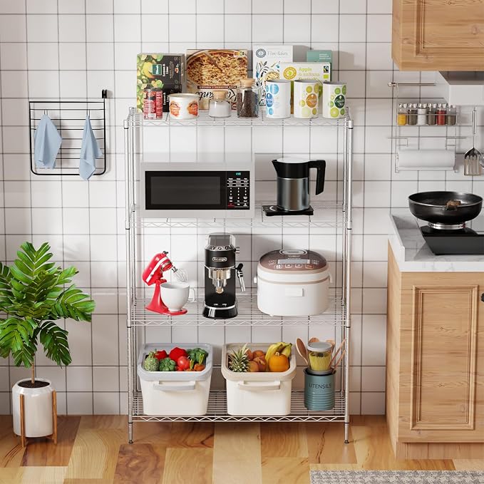 PayLessHere 4 Tier Shelving Unit 13.4" D×35" W×53.7" H Metal Shelving Standing - Image 2