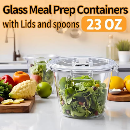 H.JSS WDJS 24oz Round Glass Soup Containers - Image 8