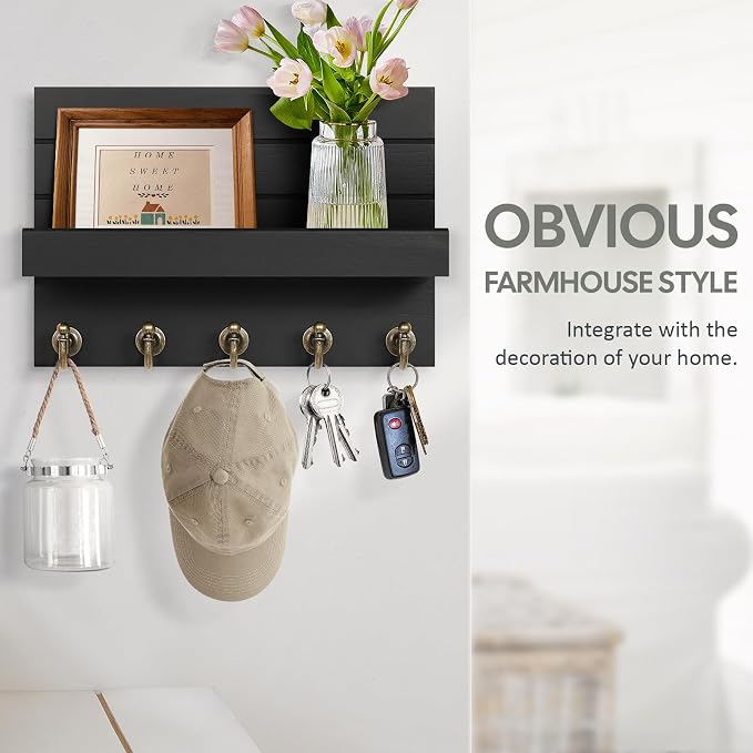 HONJIN Key Holder for Wall: Easy Installation Mail Organizer Wall Mount Hanging - Image 4