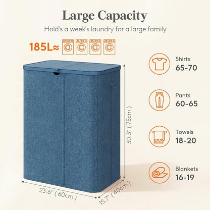 Lifewit 185L 3 Section Laundry Hamper - Image 2