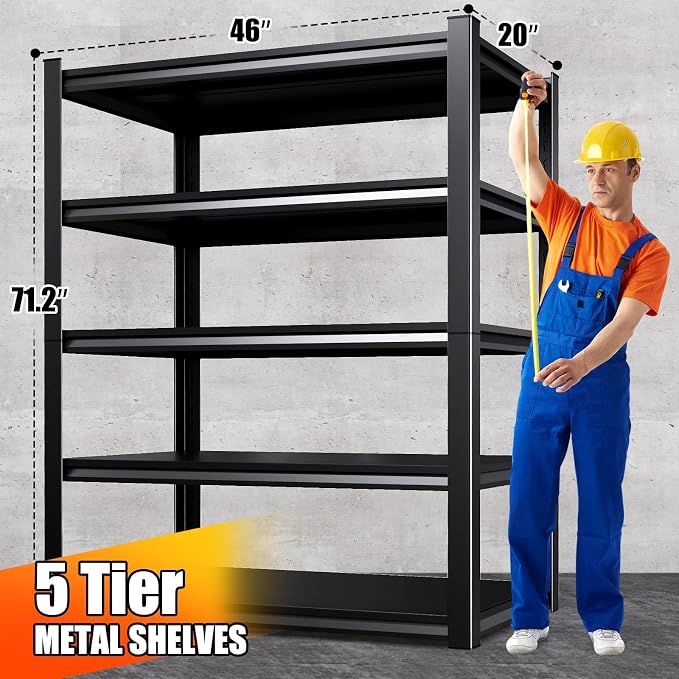 71.2''H Storage Shelves, 3000lbs Garage Shelving, Adjustable Heavy Duty - Image 3
