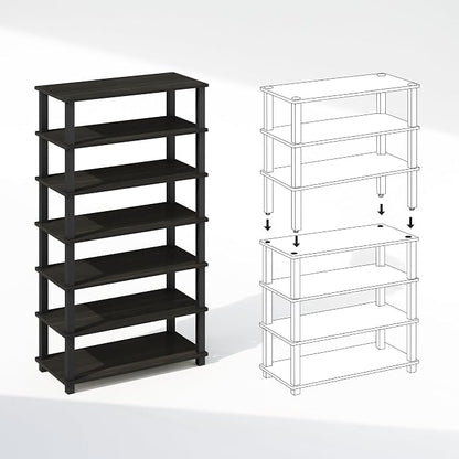 Furinno Turn-N-Tube Storage Shelves Set of 2, 4-Tier Stackable Standing Shelf - Image 4
