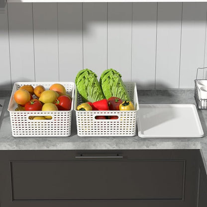 Wekioger Plastic Woven Baskets - Image 4