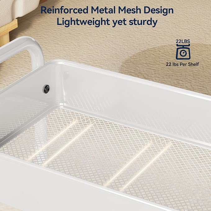 YASONIC Metal 3 Tier Rolling Cart - Image 7