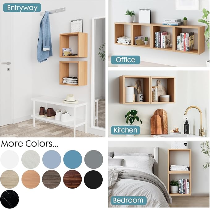 Cube Floating Shelves Set2, Display Shelves Wall Mount 7.75" D x 12.5" W x - Image 6
