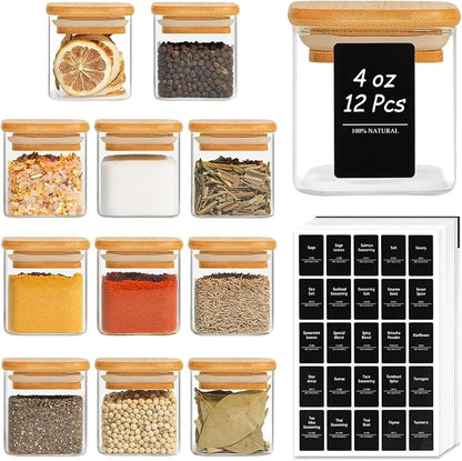 ComSaf 12Pcs Glass Spice Jars by ComSaf