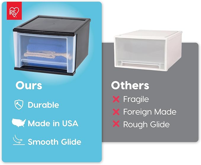 IRIS USA 17 Qt. Medium Plastic Stacking Drawer, Stackable Storage Organizer Unit - Image 4