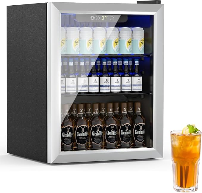 Beverage Refrigerator and Cooler, 76 Can/1.7 Cu Ft Mini Fridge by Erivess