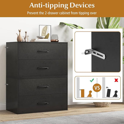 Giantex Stackable Drawers for Closet, 2-Drawer Short Dresser, Anti-Tipping - Image 6