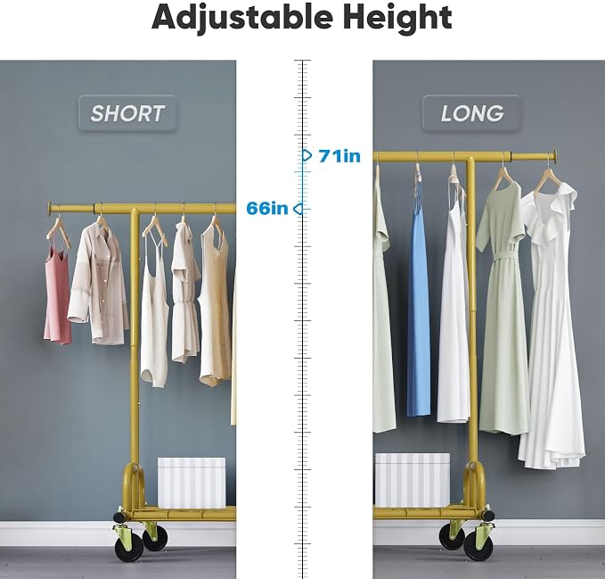 HOKEEPER Clothing Rack Gold Clothes Rack Heavy Duty Garment Rack - Image 4