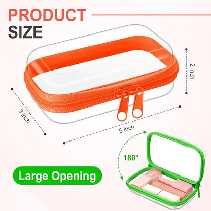 Hoolerry 4 Pcs Hard Clear Zipper Case Makeup Bags Plastic Pencil Pouch - Image 2