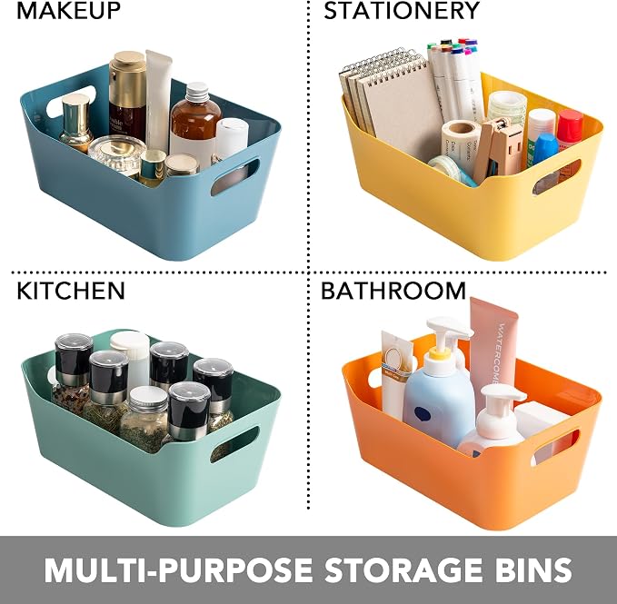 Tiawudi 12 Pack 4.5L Storage Bins, Plastic Storage Baskets - Image 5