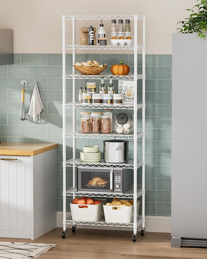8 Tier Adjustable Storage Shelves Heavy Duty Metal Shelf Wire Shelving Unit - Image 8