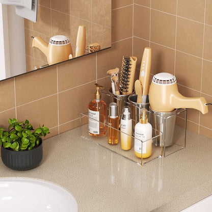 HIIMIEI Hair Tool Organizer, Acrylic Hair Dryer Holder, Bathroom Countertop - Image 2