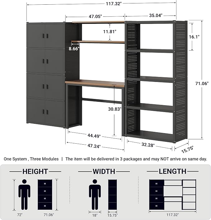 FLEXIMOUNTS 117" W Modular Garage Storage Cabinet - Image 2