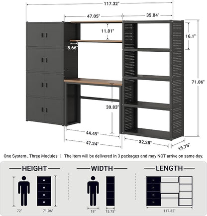 FLEXIMOUNTS 117" W Modular Garage Storage Cabinet - Image 2