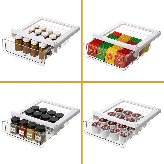 vacane Under Shelf Storage Drawer, Under Cabinet Spice Rack, Spice Organizer - Image 2