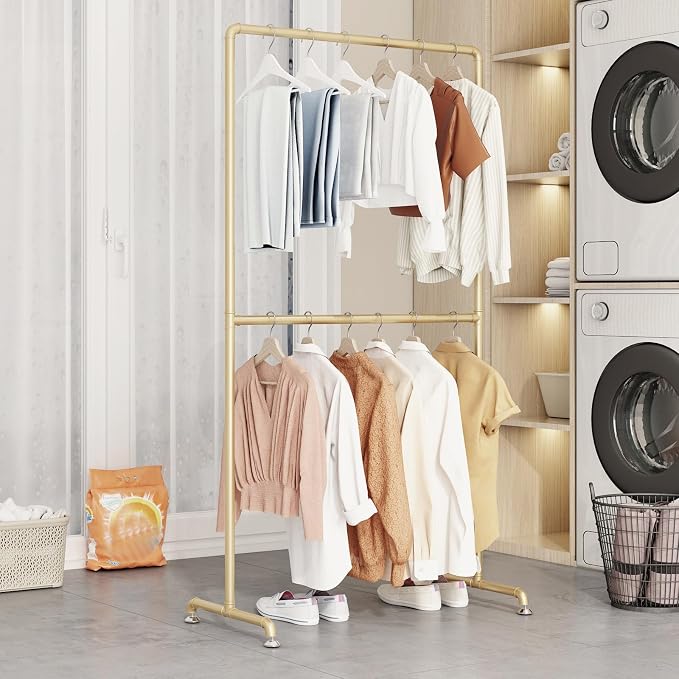 Industrial Pipe Clothing Rack, Heavy Duty Metal Clothes Rack - Image 3