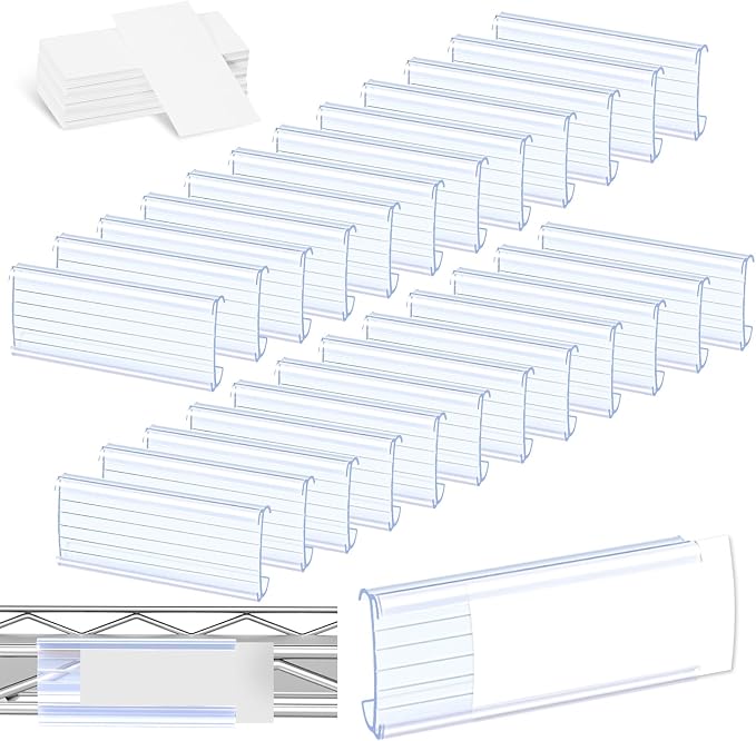 100 Pcs Label Holder Shelf Labels, Wire Shelf Label Holder by collwait