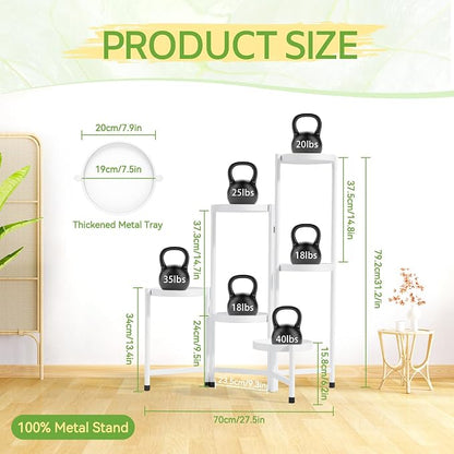 iDavosic.ly Plant Stand Indoor Outdoor, 6 Tier Corner Metal Flower Display - Image 3
