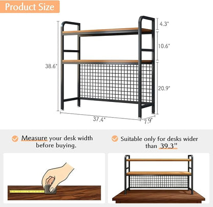 IOTXY 2-Tier Desktop Hutch Bookshelf - Image 2
