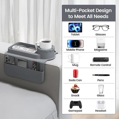 Couch Cup Holder Tray, Silicone Sofa Armrest organizer - Image 4