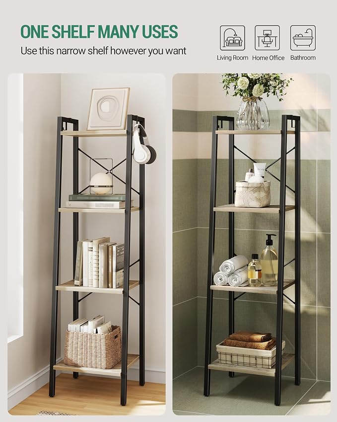 Hzuaneri Ladder Shelf, Freestanding Corner Storage Shelf | Bookcase - Image 6